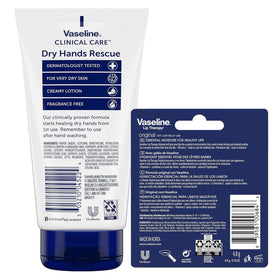 Vaseline close-up of cream being applied to hands to restore moisture