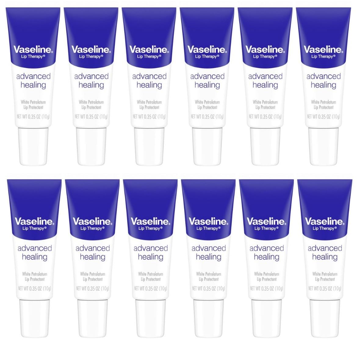 Vaseline front packaging showing 12-pack and travel-ready benefit