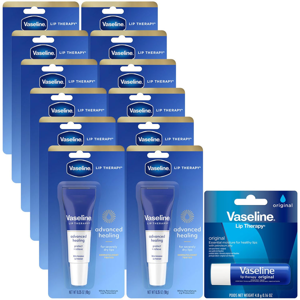 Vaseline front packaging 12-pack showing value and convenience
