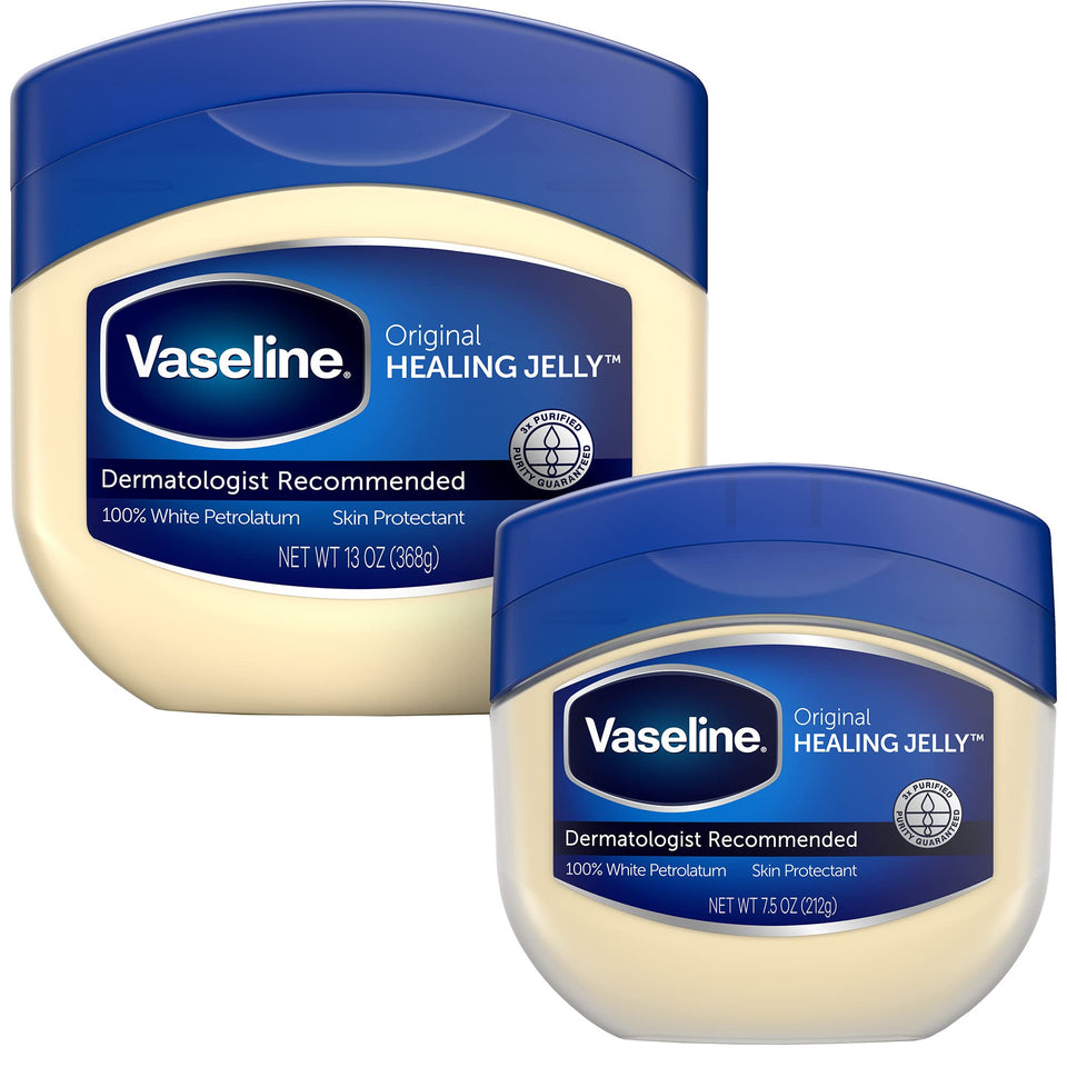 Vaseline front packaging bundle showing both jar sizes and clear protection benefit