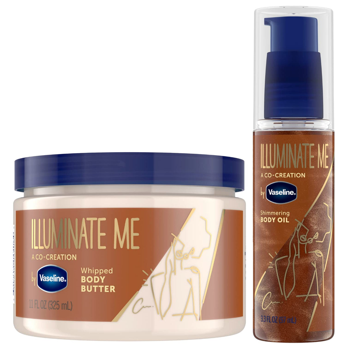 Vaseline front packaging of illuminate me set showing benefits