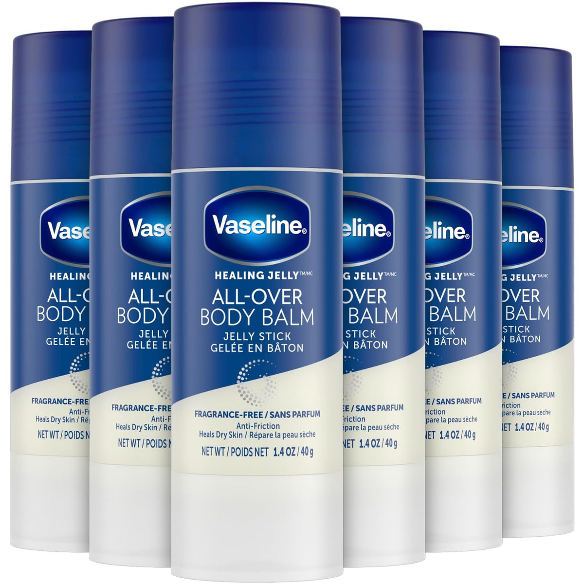 Vaseline front packaging stick showing travel-size convenience and protection