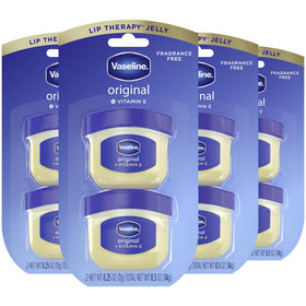 Vaseline front packaging showing eight mini jars and convenience