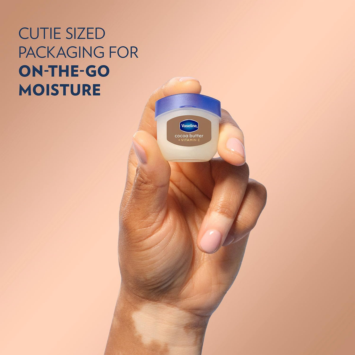 Vaseline jar in purse showing compact size and on-the-go convenience