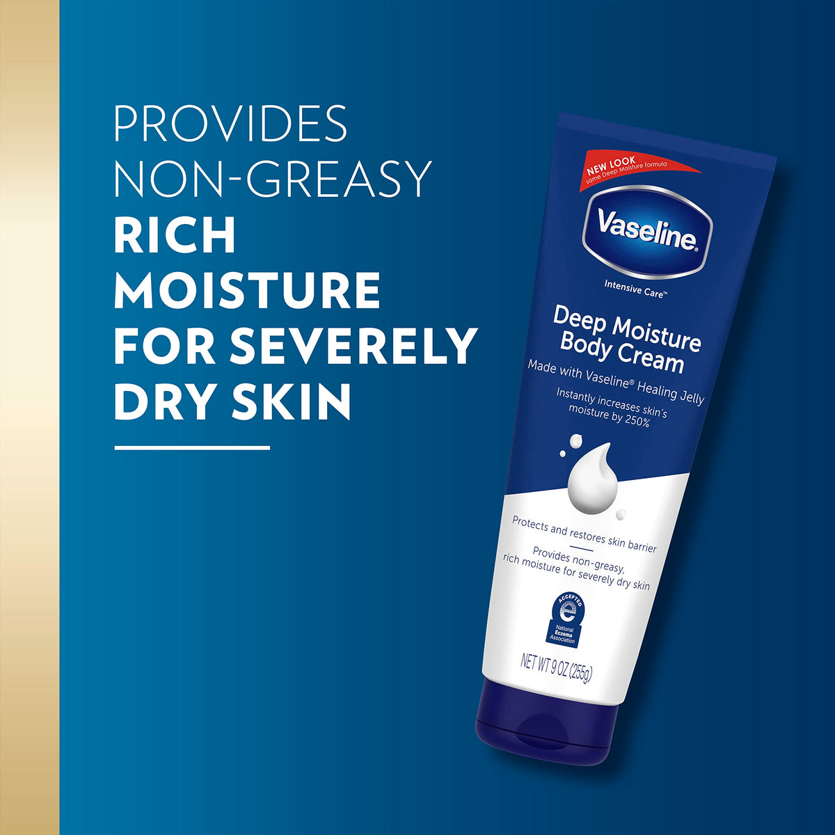 Vaseline jar open to reveal creamy contents and highlight generous portioning