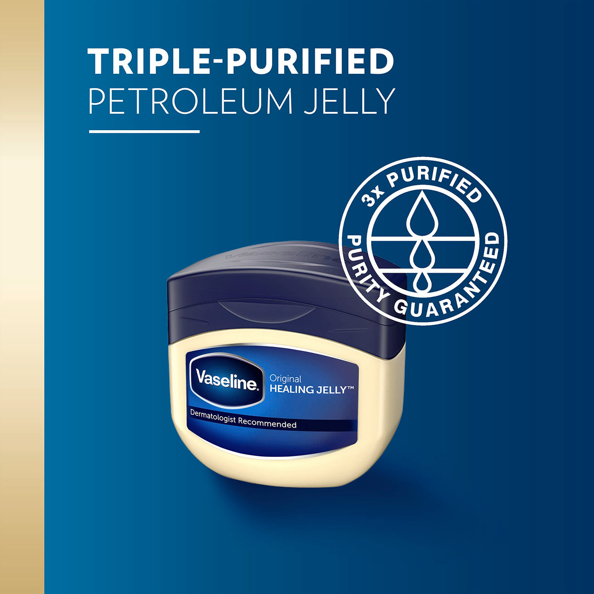 Vaseline jar open close-up showing smooth texture and moisturizing benefit