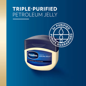 Vaseline jar open close-up showing smooth texture and moisturizing benefit