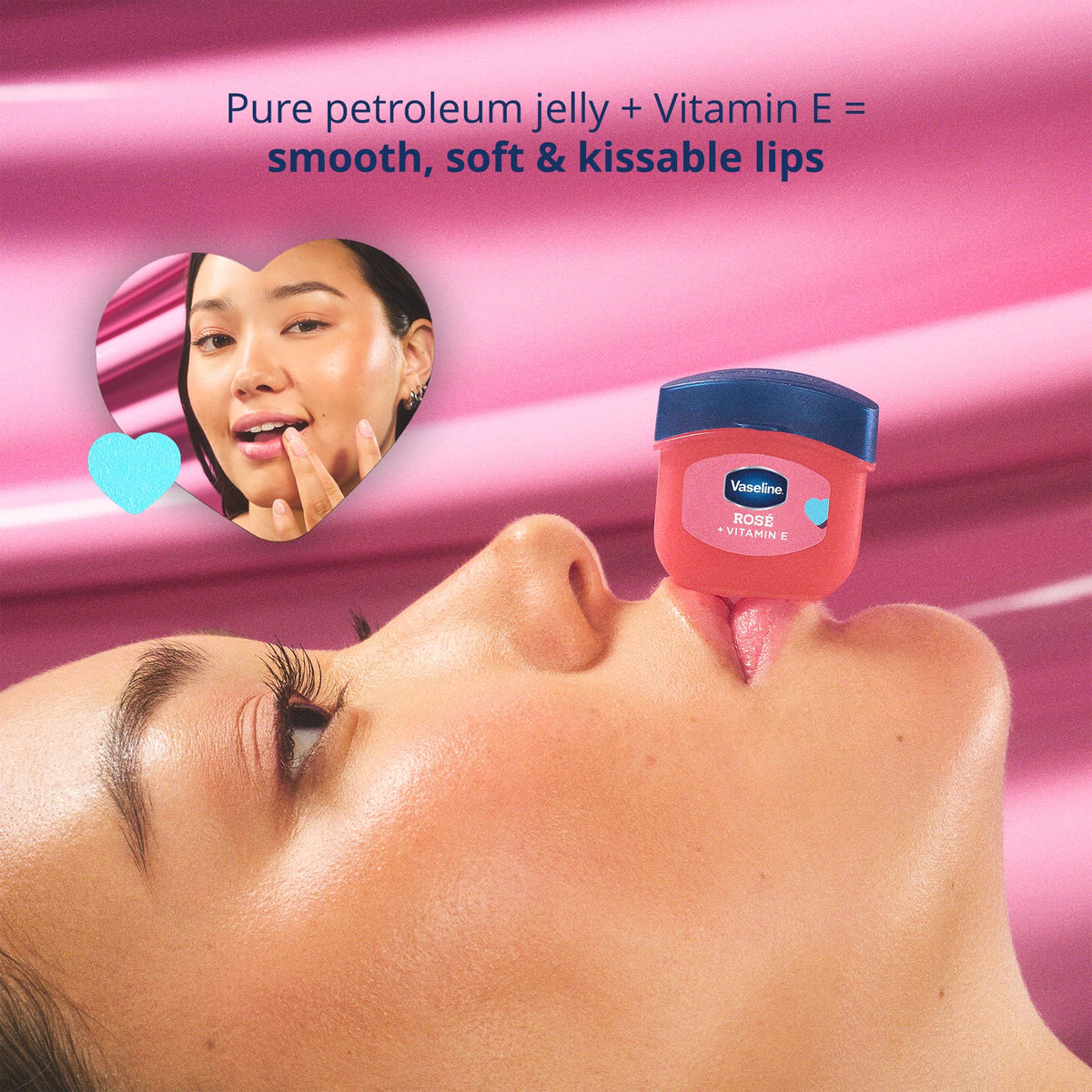 Close-up of Vaseline label highlighting vitamin E and product details