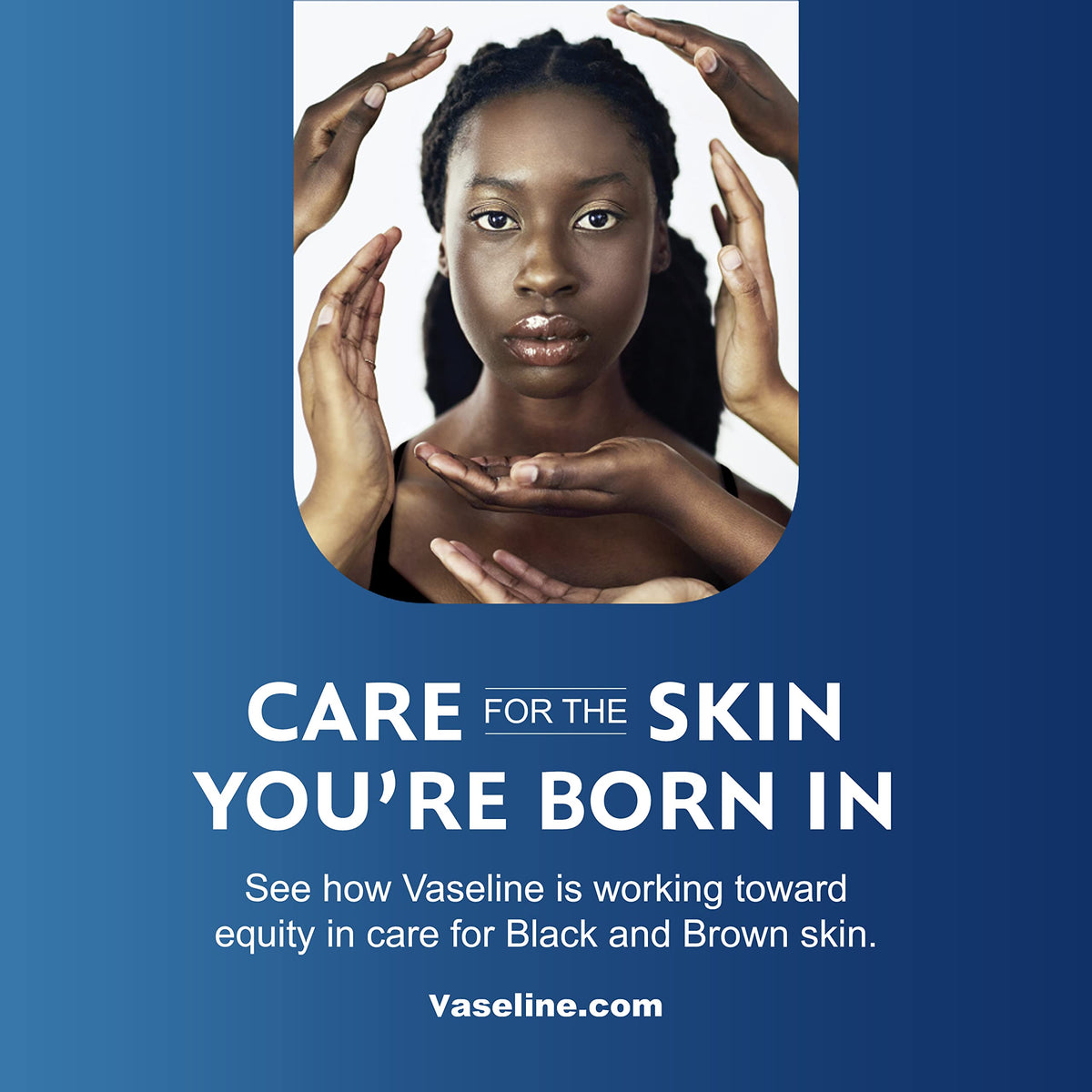Close-up lotion texture from Vaseline showing rich non-greasy moisturization