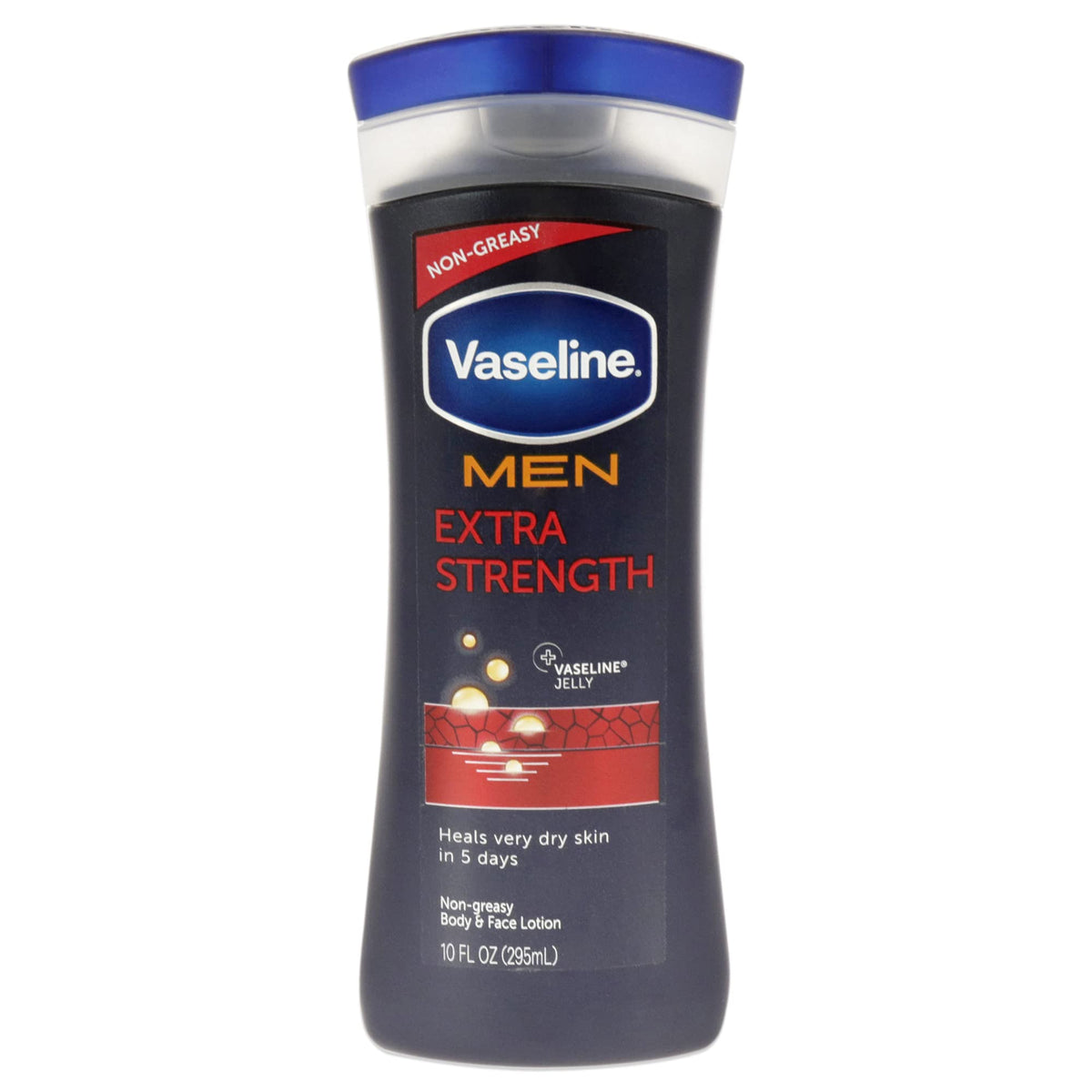 Vaseline front packaging showing two 10oz bottles and clear product benefit