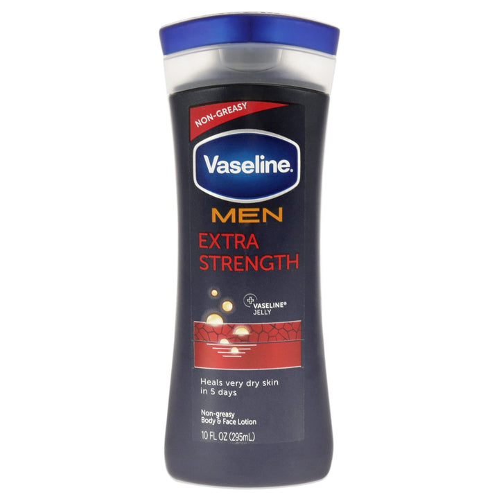 Vaseline front packaging showing two 10oz bottles and clear product benefit