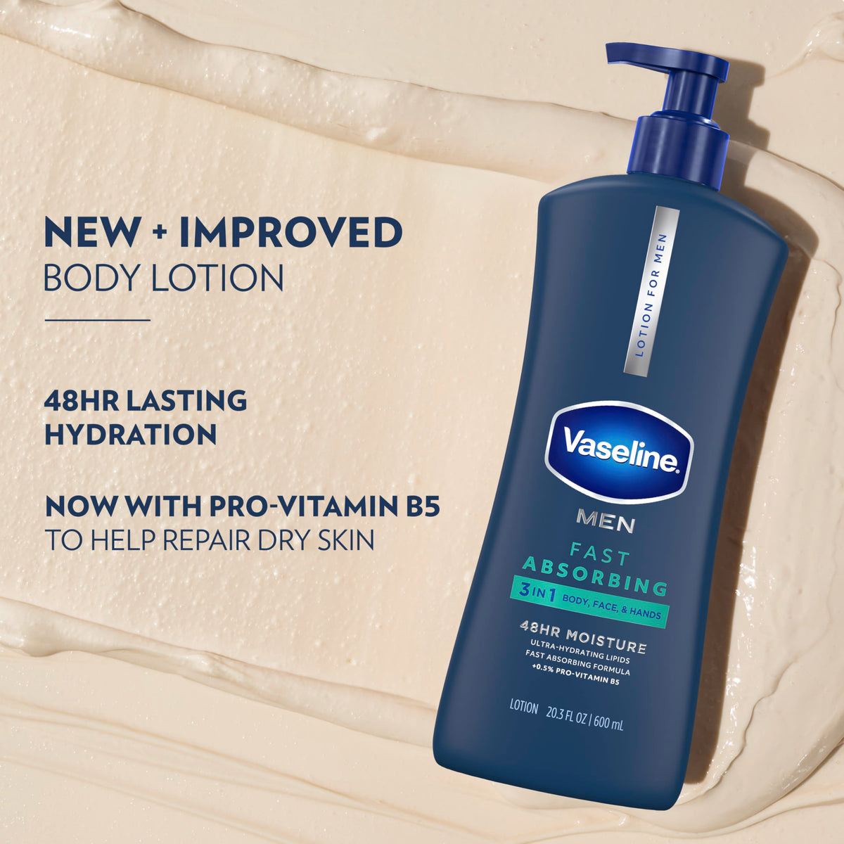 Vaseline lotion on hand demonstrating smooth spread and immediate moisturization benefit