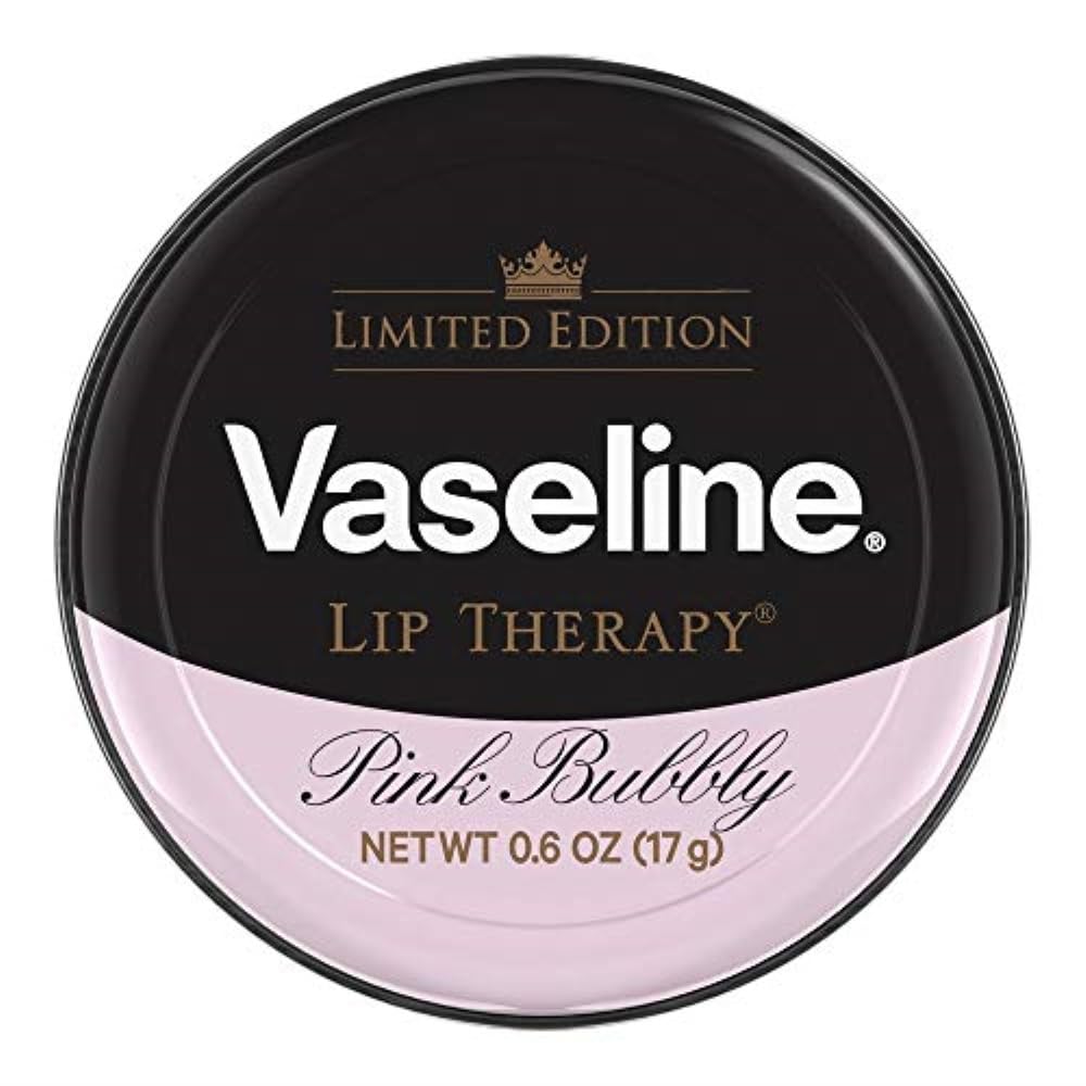 Vaseline Pink Bubbly front tin showing chic pink packaging and collectible appeal