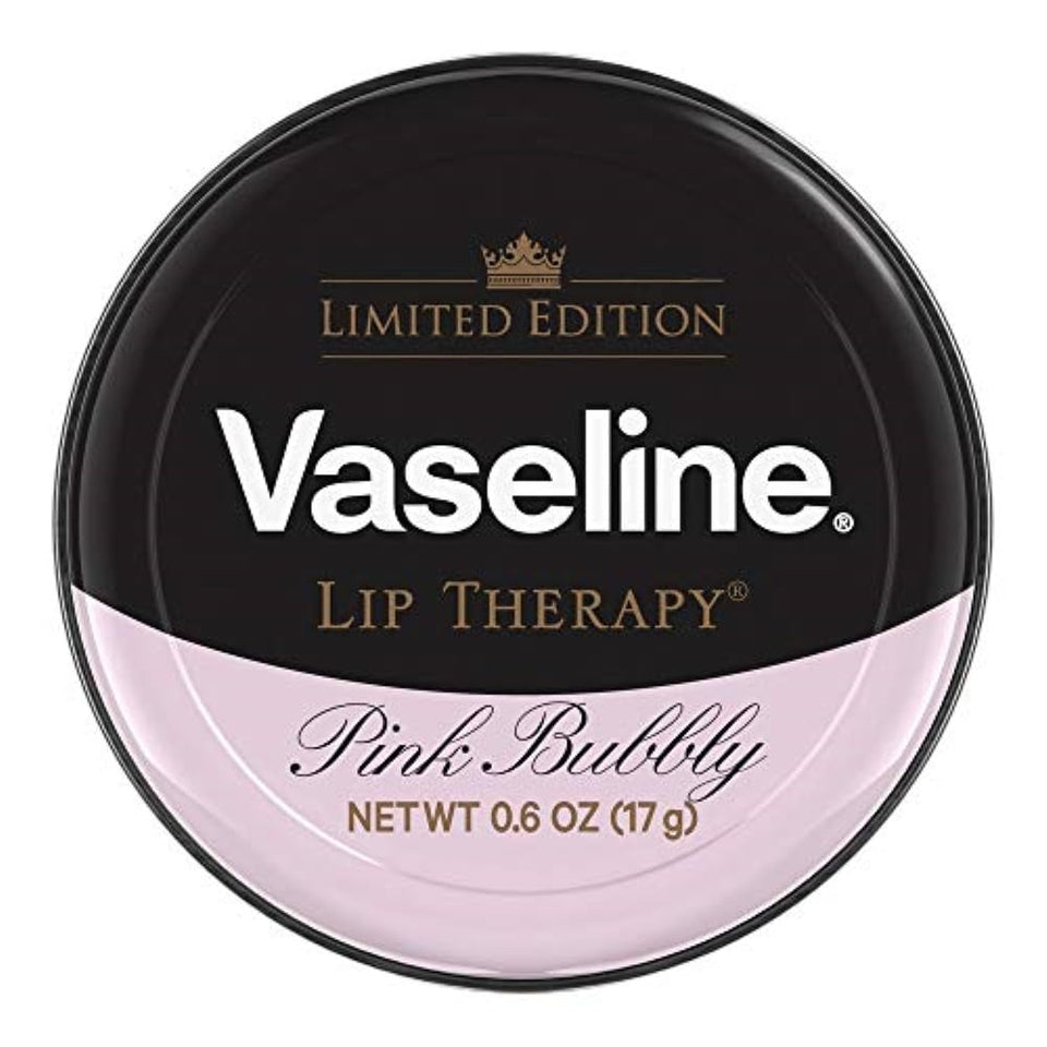 Vaseline Pink Bubbly front tin showing chic pink packaging and collectible appeal