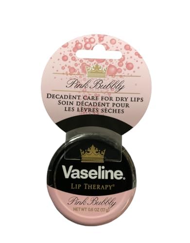 Vaseline Pink Bubbly applied on lips in lifestyle shot showing subtle rosé shine