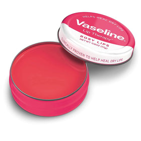 Vaseline rosy lips application on fingertip demonstrating easy, no-mess moisturizing