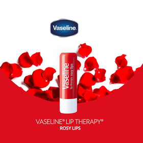 Vaseline rosy lips close-up texture highlighting smooth non-greasy finish