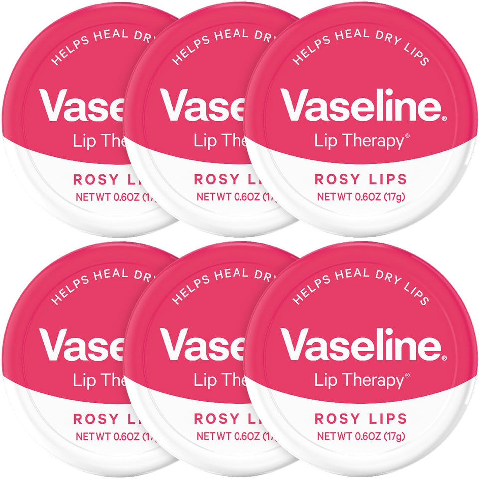 Vaseline front tin showing rosy lips packaging and compact convenience