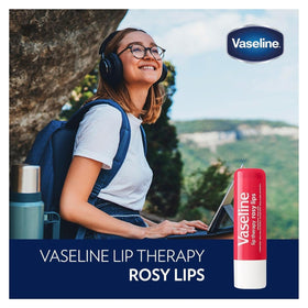 twelve Vaseline rosy lips arranged to show bulk-pack convenience and value