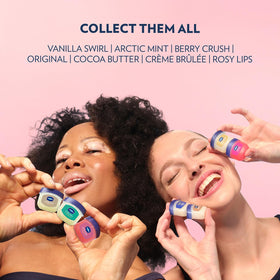 Vaseline used outdoors on lips showing quick relief and light sheen benefit