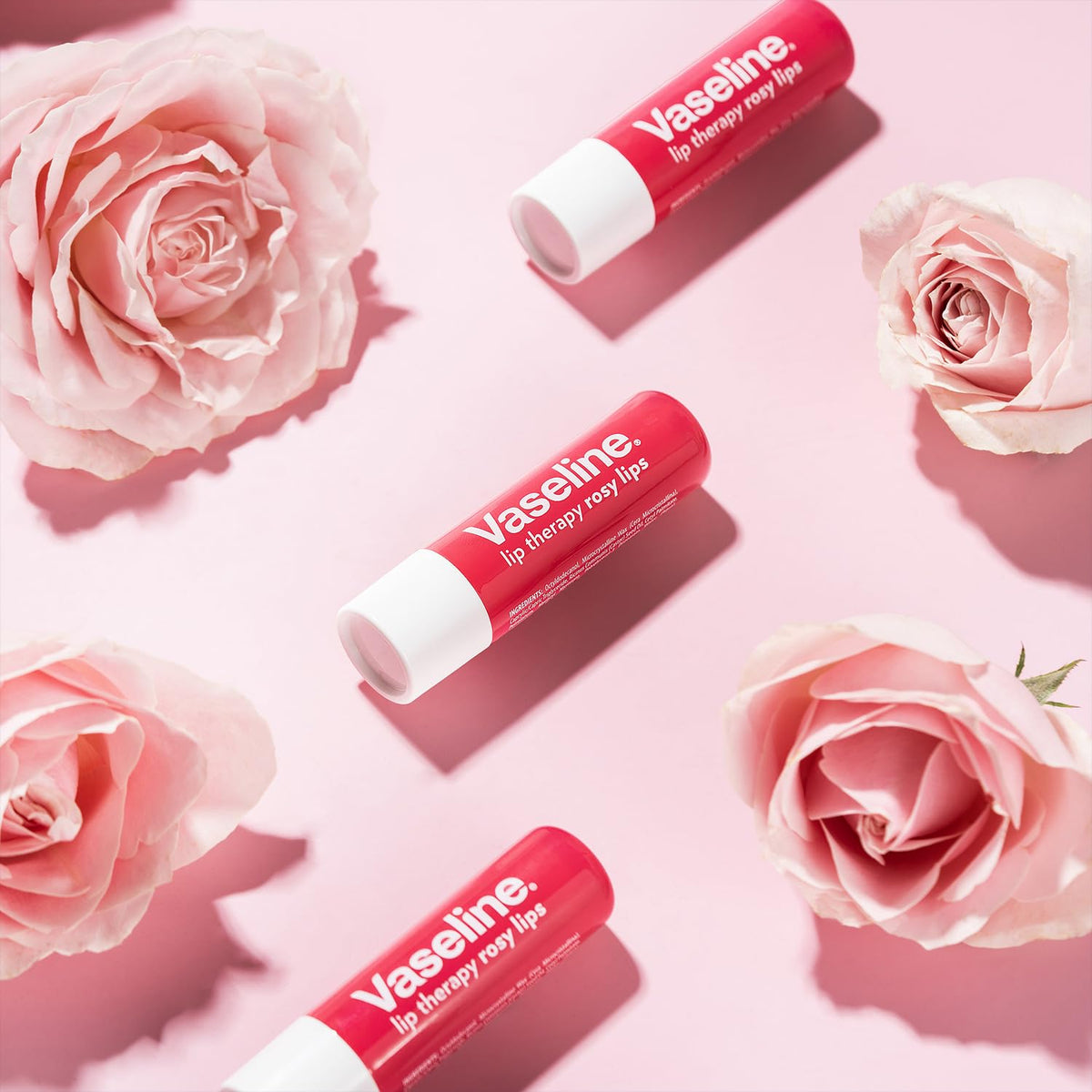 Vaseline rosy lips inside a travel pocket displaying compact travel-ready benefit