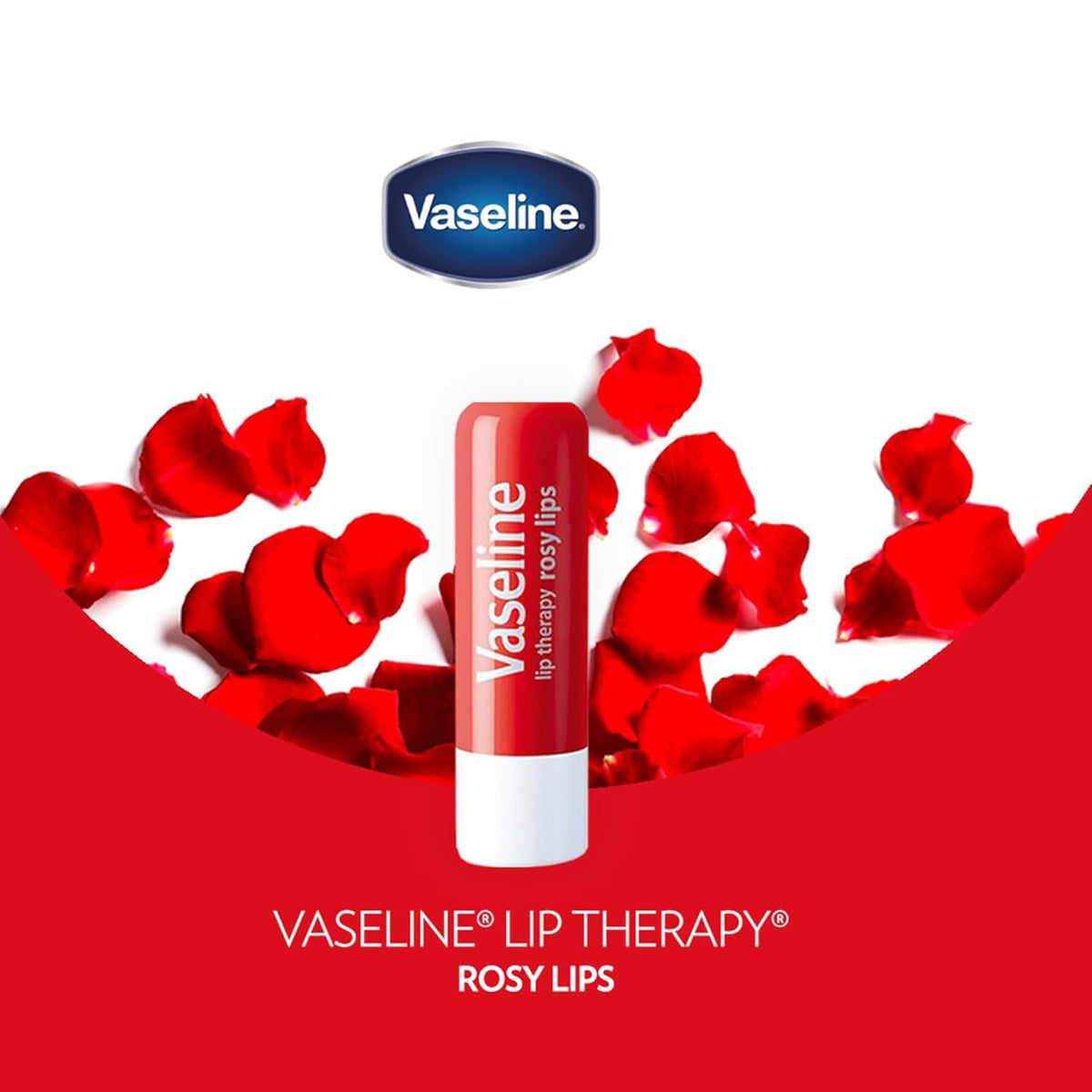 Vaseline open rosy lips stick texture showing smooth non-greasy application