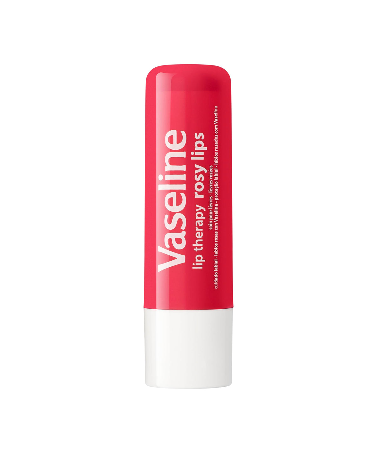 Vaseline Lip Rosy stick close-up revealing smooth balm and quick hydration