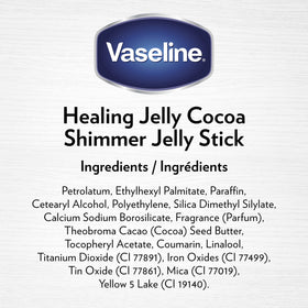 Vaseline shimmer stick applied to collarbone for radiant highlight