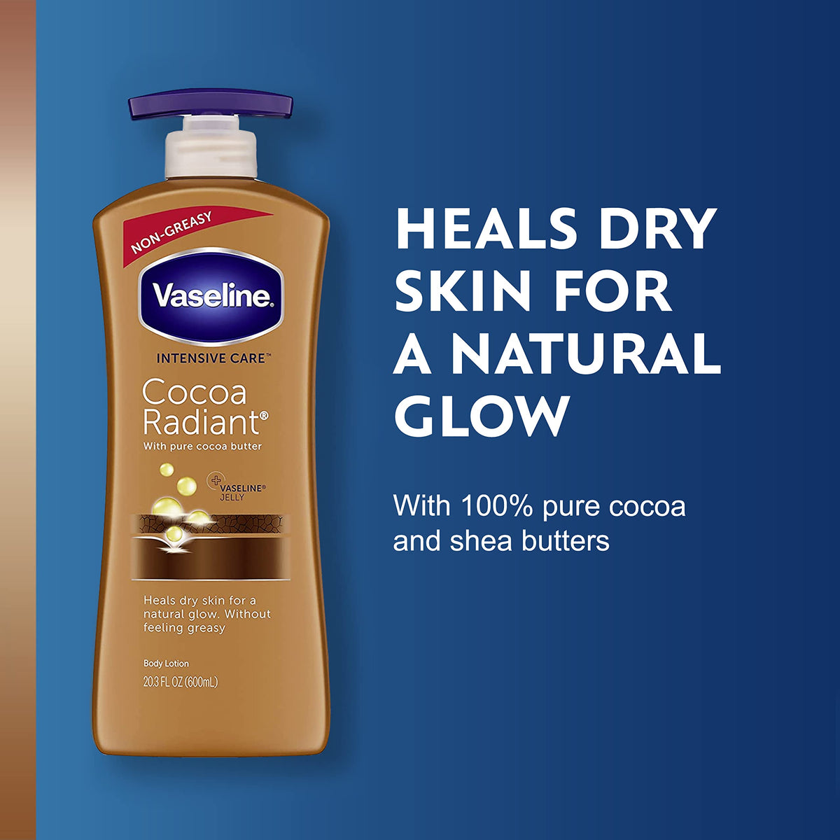 Vaseline cocoa shimmer jelly stick closed for portable glow on-the-go