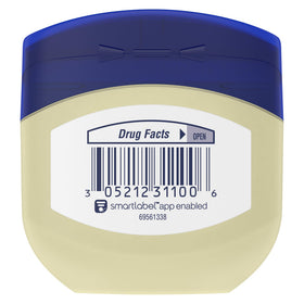 Vaseline single jar open with visible jelly for easy-access benefit