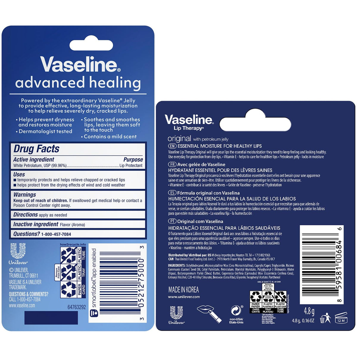Vaseline single tube close-up highlighting smooth petroleum jelly