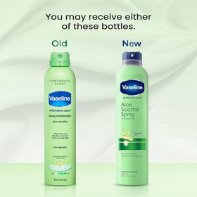Vaseline spray application on arm demonstrating fast absorption and non-greasy finish