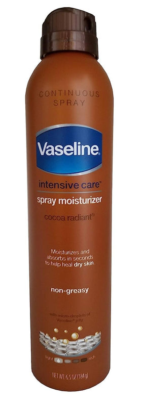 Vaseline Spray & Go front packaging showing twin 6.5 oz cans for convenient hydration