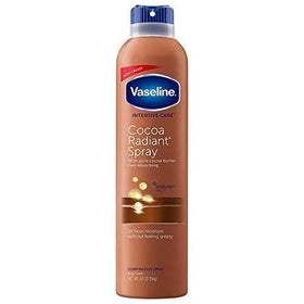 Vaseline Spray & Go in use spraying legs for fast, even full-body coverage