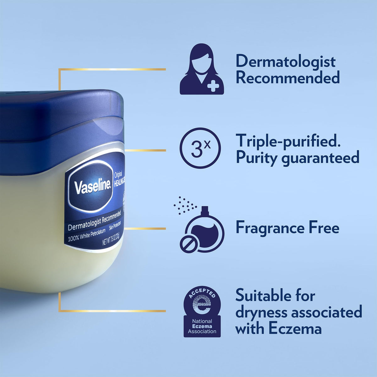 Close-up of Vaseline jelly texture showing smooth consistency and protective benefit