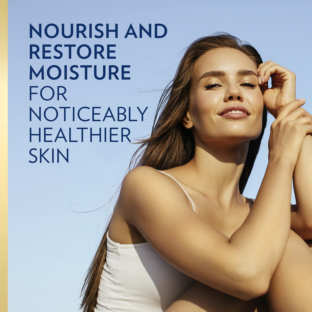 Vaseline lotion texture swipe showing creamy formula and smooth moisturizing effect
