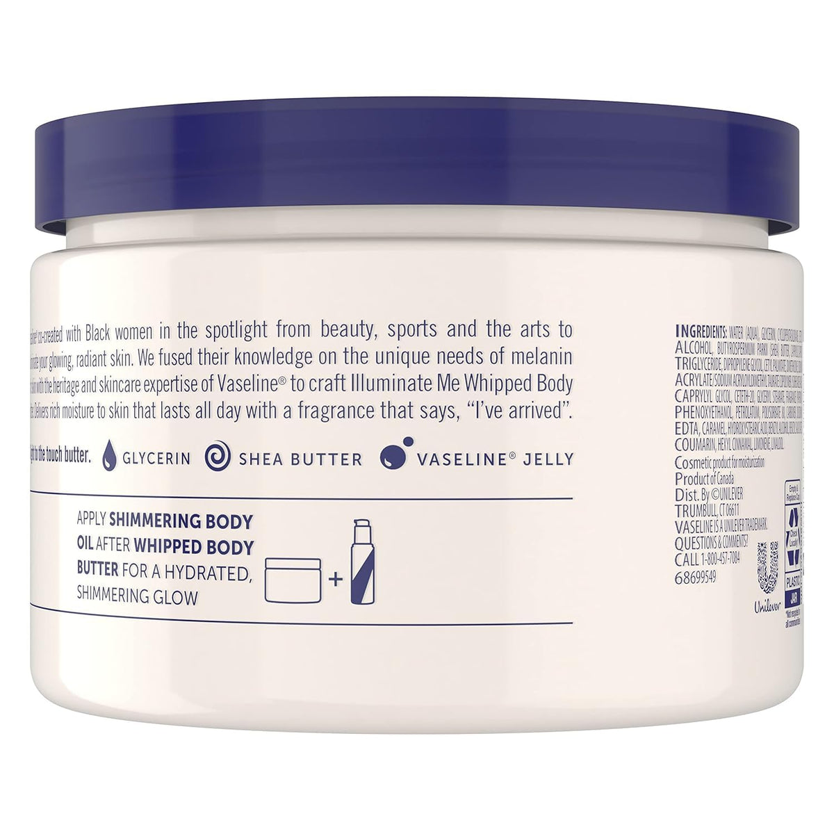 Vaseline whipped texture close-up demonstrating creamy hydration