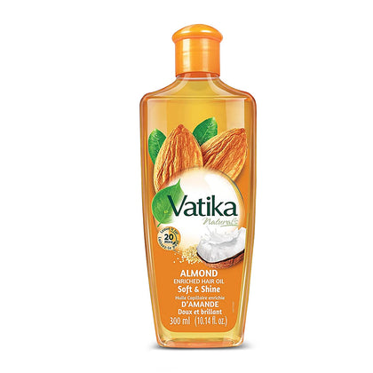 vatika naturals product front packaging showing bottle and label, clear brand benefit
