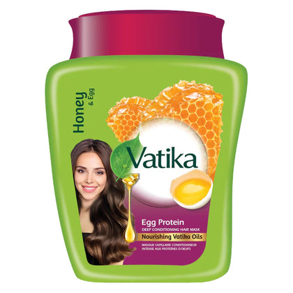 Vatika Naturals front jar view showing brand and nourishing mask benefits