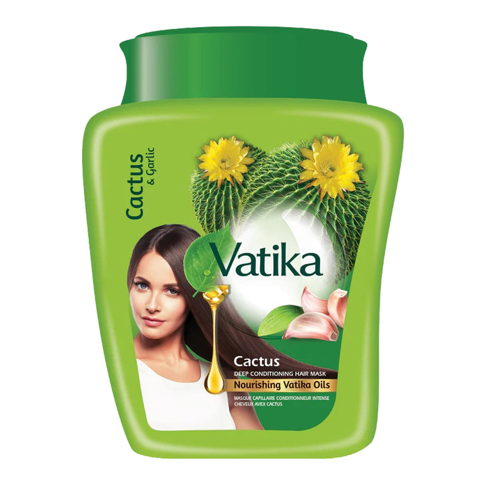 Vatika Naturals jar front view showing product branding and hydration benefit