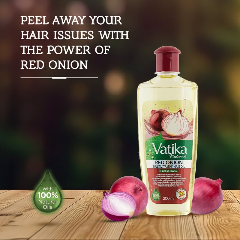 Vatika Naturals oil texture close-up illustrating lightweight absorbent formula benefit