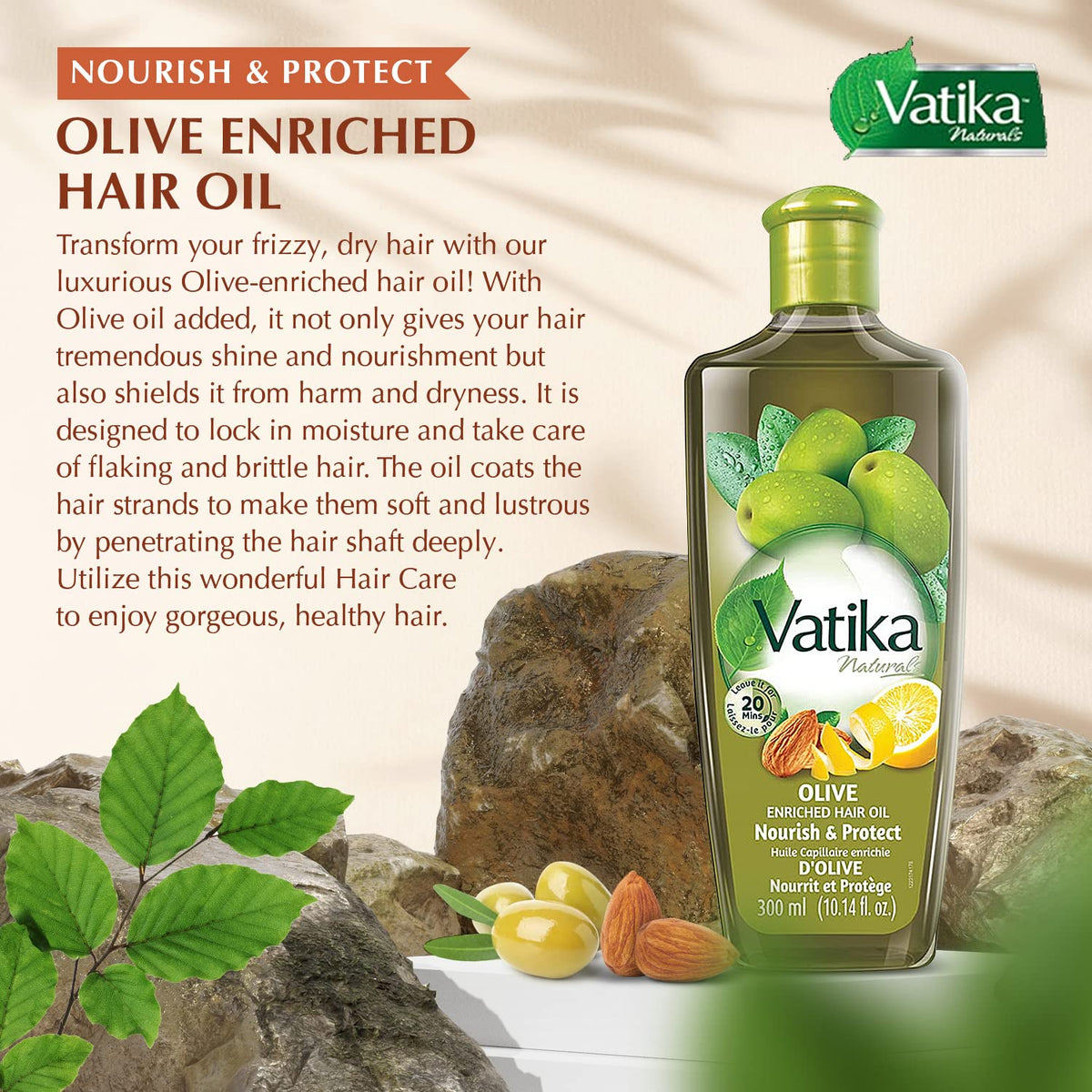 Vatika oil pouring texture close-up showing smooth consistency and nourishment