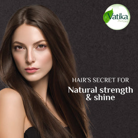 Vatika Naturals side label with ingredient highlights and usage info
