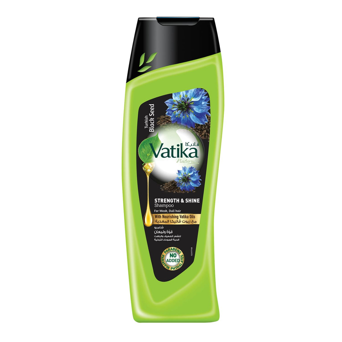 Vatika Naturals front packaging showing 400ml bottle and key benefits