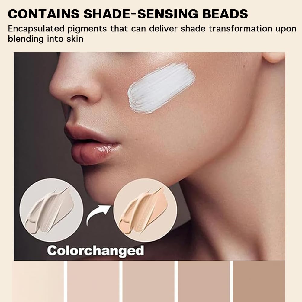 VBEYD application on hand showing color change and quick blend benefit
