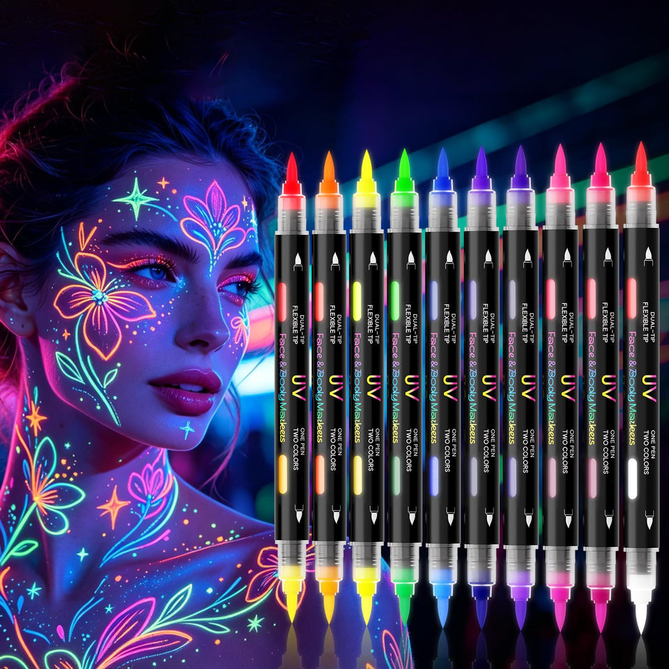 vcexxxxy front packaging showing 10 dual-tip pens and 20 colors for easy selection