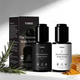 VDBHI bundle front packaging showing both serum bottles and benefits