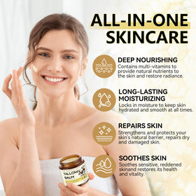Veakoo ingredients display with grass-fed tallow and honey for purity