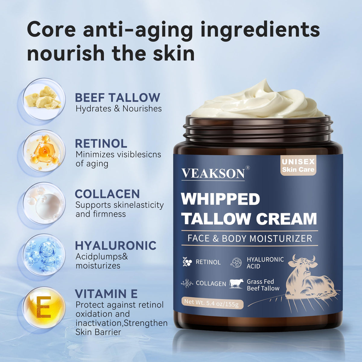 veakson applied to cheek demonstrating targeted facial hydration and smoothing