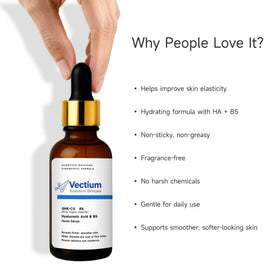 Vectium label close-up displaying ingredient highlights and transparency benefit